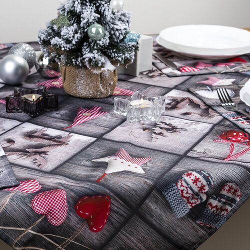 Faţă de masă de Crăciun Decoraţiuni, patchwork, 85 x 85 cm
