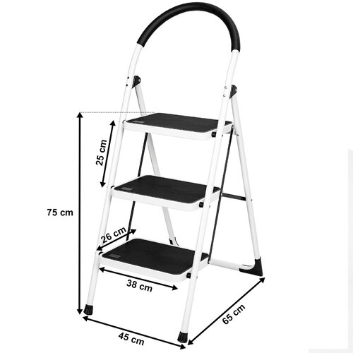 4Home Składane schodki stalowe Steps, 3 stopnie