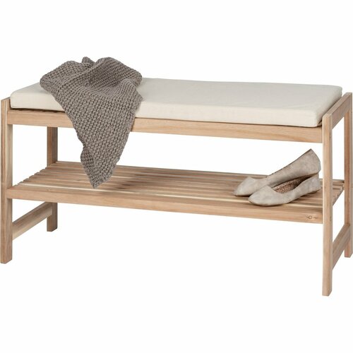 Wenko Dřevěný botník se sedátkem ACINA