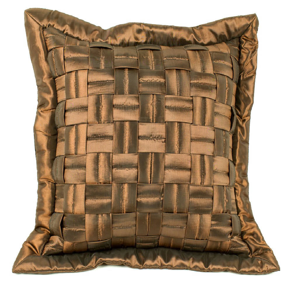 BO-MA Obliečka na vankúšik mriežka hnedá, 45 x 45 cm,