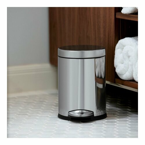 Simplehuman pedálos kerek kosár, 4,5 l, polírozottacél termék 2. képe