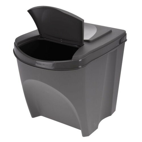 Sortibox Szelektív hulladékgyűjtő kosarak szürke, 25 l, 3 db