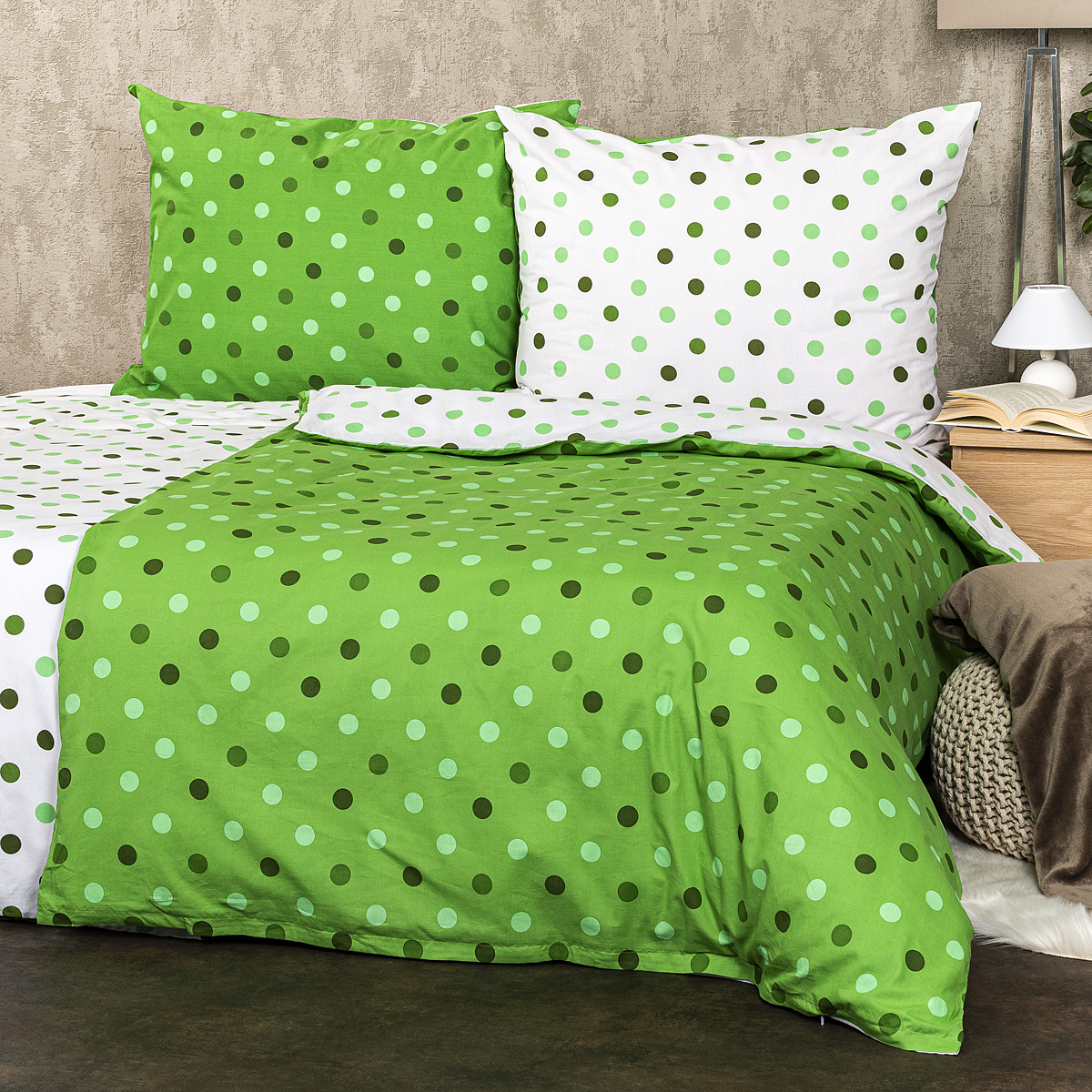 Lenjerie bumbac 4Home Buline, verde, 220 x 200 cm, 2 buc. 70 x 90 cm