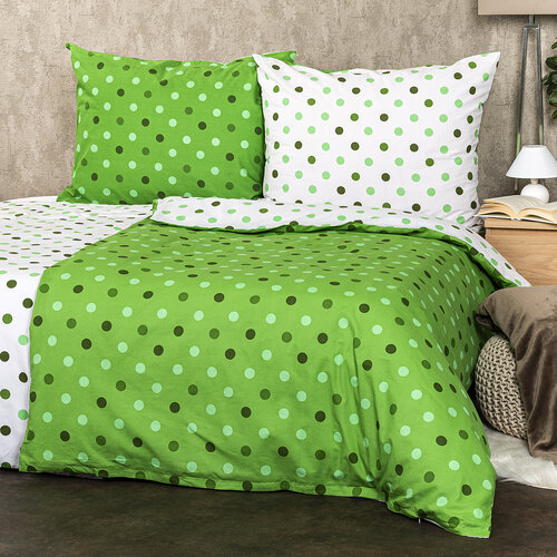 4Home Bavlnené obliečky Bodky zelená, 220 x 200 cm, 2 ks 70 x 90 cm