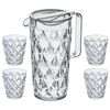 Koziol Džbán s 4 skodelicami CRYSTAL, 1,6 l
