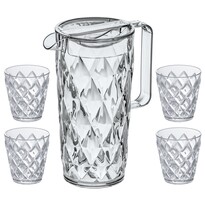 Koziol Vrč s 4 skodelicami CRYSTAL, 1,6 l