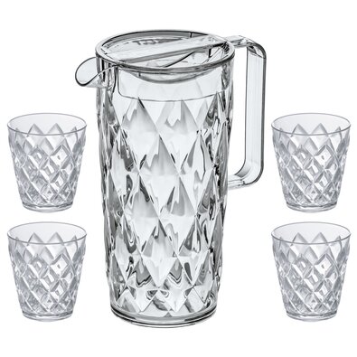 Koziol Džbán s 4 skodelicami CRYSTAL, 1,6 l
