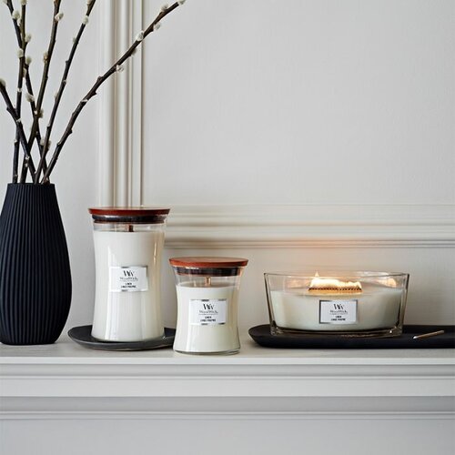 Woodwick Vonná svíčka loď Linen, 453 g