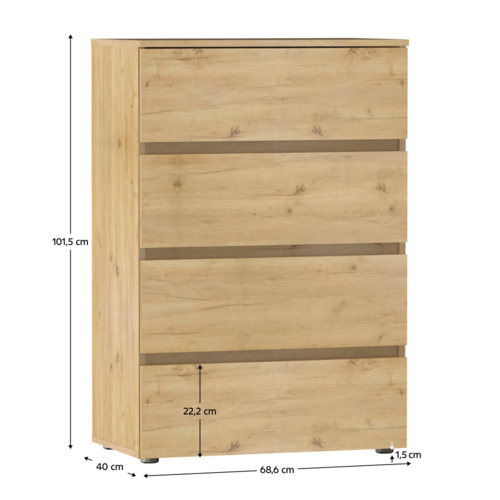 PARMAD komód, tölgyfa artisan