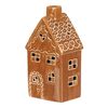 Ceramiczny domek z piernika z oświetleniem LED, brązowy
