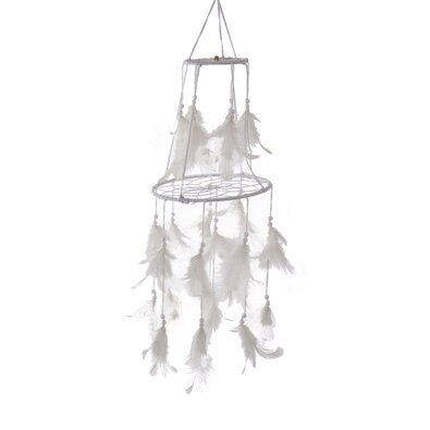 InDecor Pamut álomfogó tollakkal, fehér, 15 x 52cm