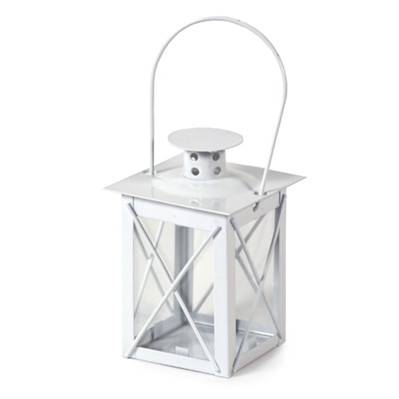 Kovový lampáš Brillare biela, 12 cm