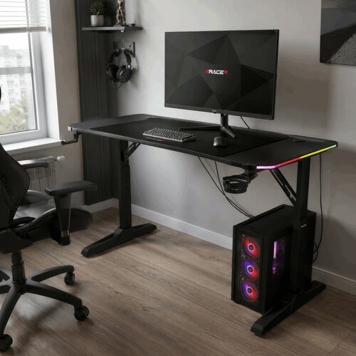 Herní stůl E-TRACER 120 RGB s manuálně nastavitelnou výškou a podsvícením