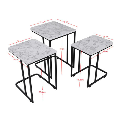 Metal Zigon masă pliabilă, 3 buc