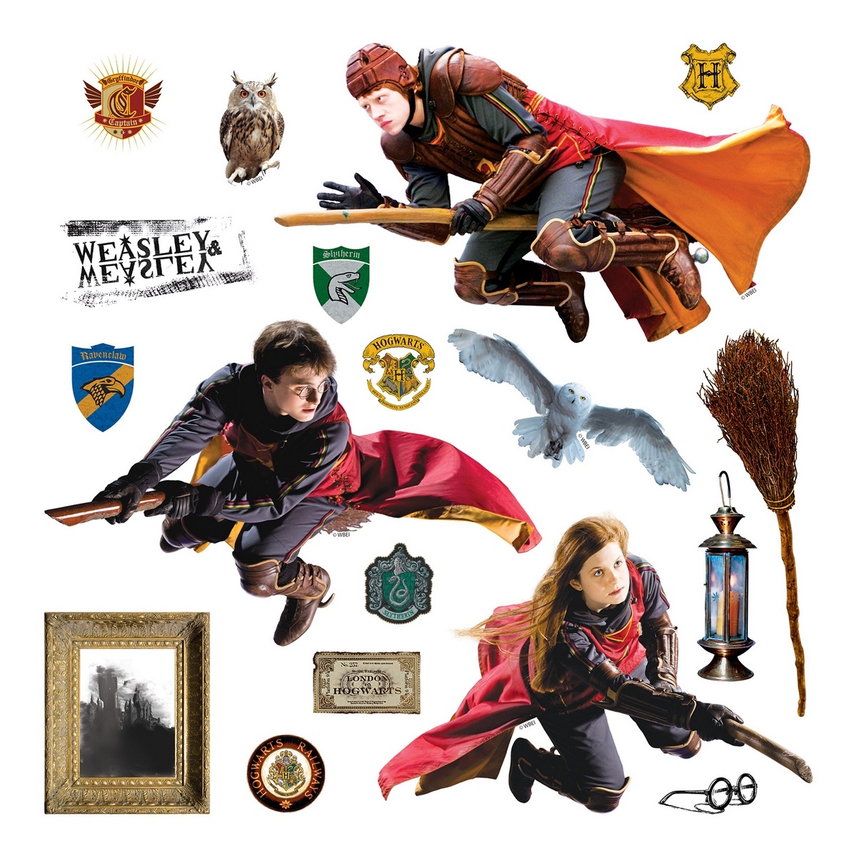 Samolepiaca dekorácia Harry Potter Metlobal, 30 x 30 cm
