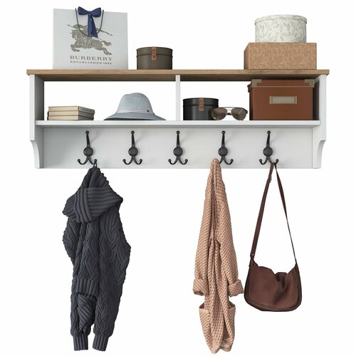 Cuier de perete Polo White and Walnut