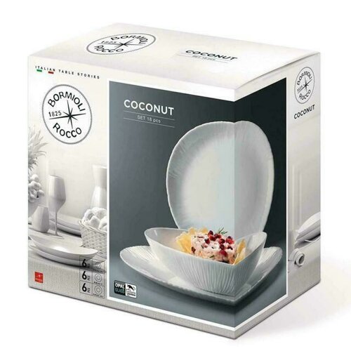Bormioli Rocco 18dílná jídelní sada Coconut