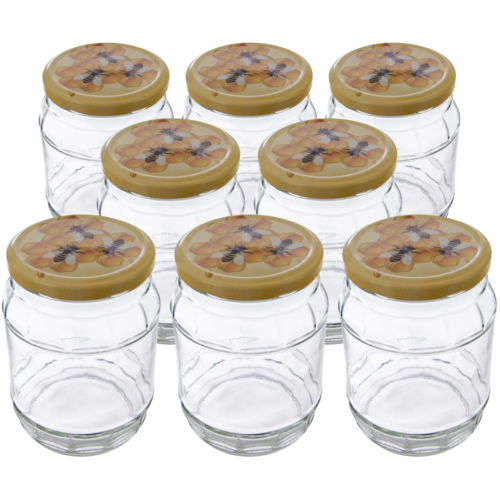 Orion Einmach-Gläserset mit Deckel Fässchen 0,72 l, 8 Stück