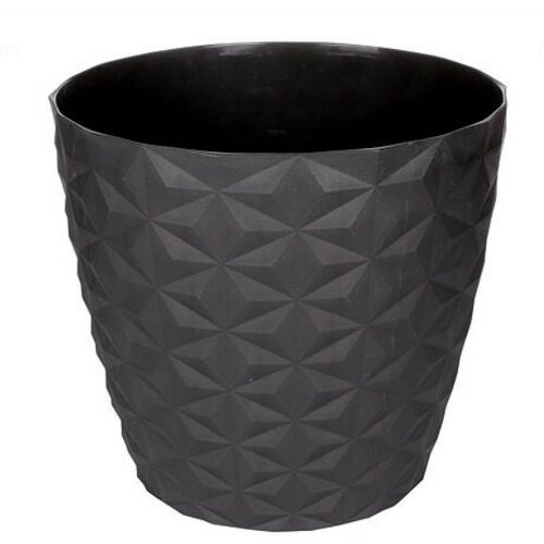 Ghiveci reciclat Crystal matt 16 cm,  antracit
