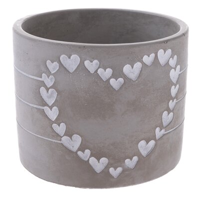 Бетонне кашпо для квіткового горщика Heart of hearts сірий, 12,2 x 9,5 см