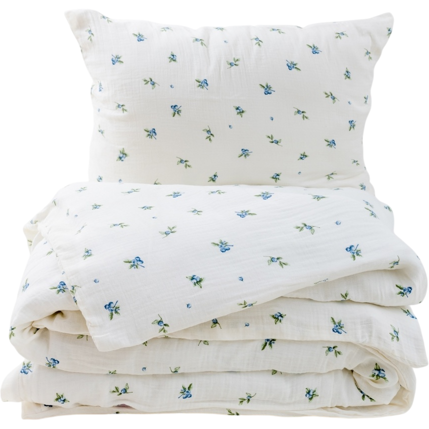 Matex Mušelínové obliečky Čučoriedky, 140 x 200 cm, 70 x 90 cm