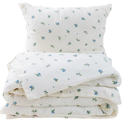 Matex Muslin posteljnina Blueberries, 140 x 200 cm, 70 x 90 cm