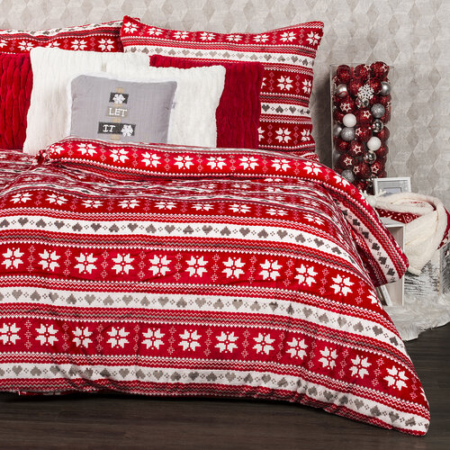 4Home Weihnachtliche Bettwäsche Mikroflanell  Wintertraum, 140 x 220 cm, 70 x 90 cm