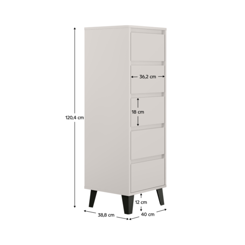 Komoda BOGAN 5S40, kaszmir