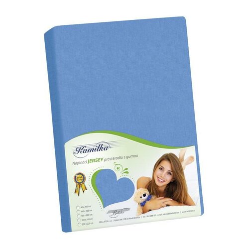 Bellatex Jersey Bettlaken Blau, 90 x 200 cm