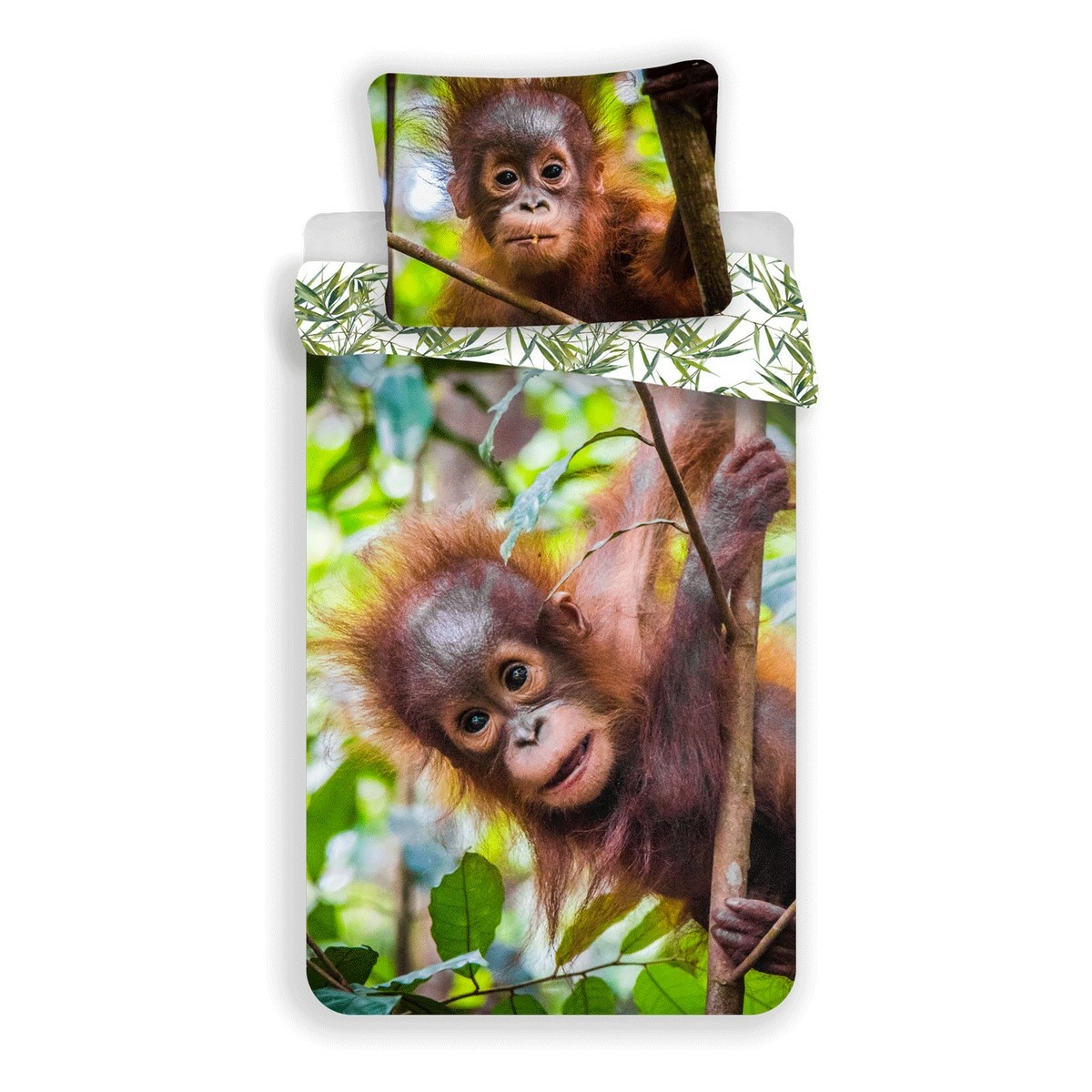 Levně Jerry Fabrics Bavlněné povlečení Orangutan, 140 x 200 cm, 70 x 90 cm