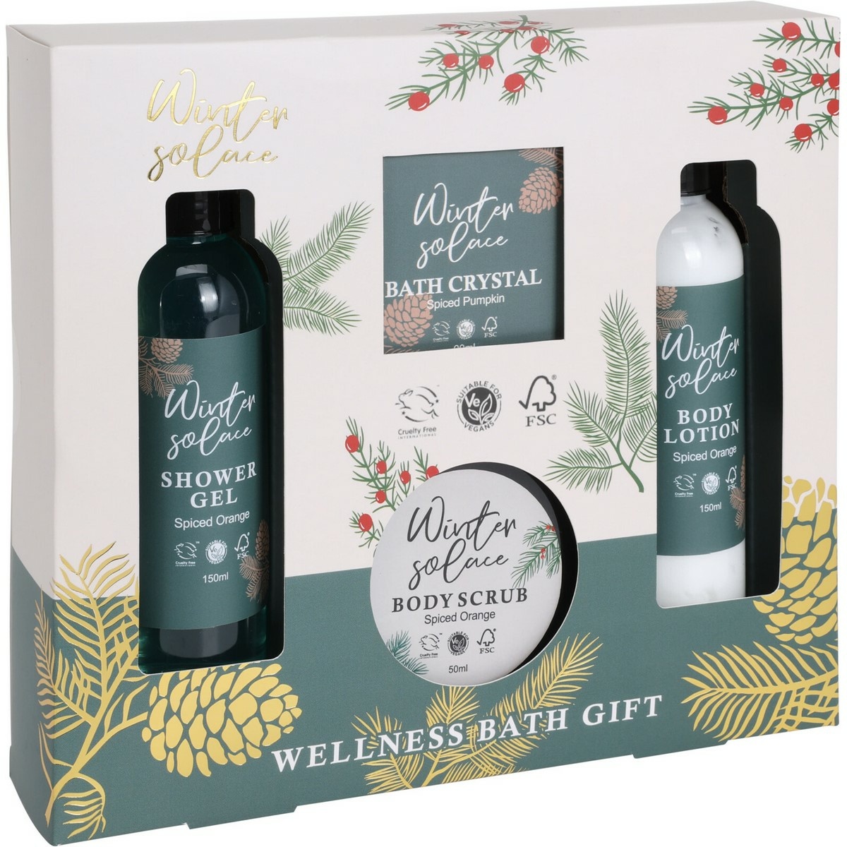 Winter solace Spice orange fürdőkészlet, 4 db akciós termékkép 1