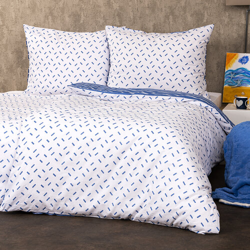 4Home Бавовняна постільна білизна Смуги синій, 160 x 200 см, 70 x 80 см