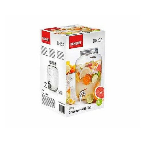 Banquet Stekleni rezervoar z ventilom BRISA, 4 l