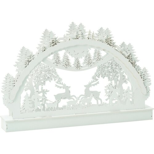 Karácsonyi LED dekoráció Téli erdő, 29x4,5x19 cm, 6 LED, meleg fehér