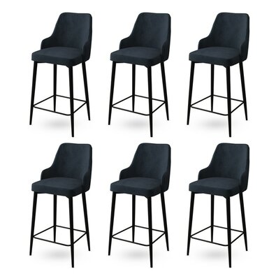 Barstuhl-Set Enox Anthracite and Black, 6 Stück