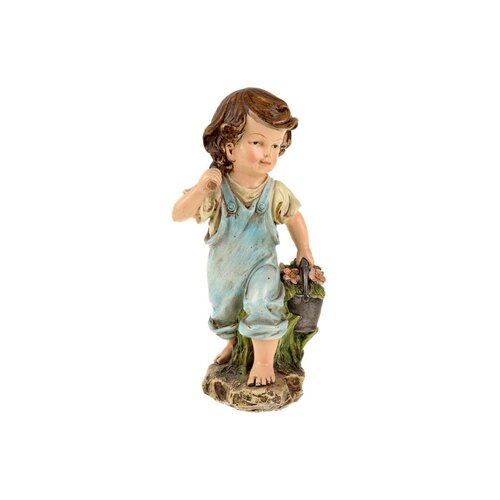 Zahradní soška Chlapec s košíkem, 30 cm