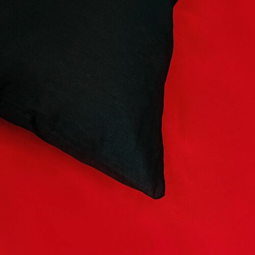 Saténové obliečky Luxury Collection červená / čierna, 200 x 200 cm, 2ks 70 x 90 cm