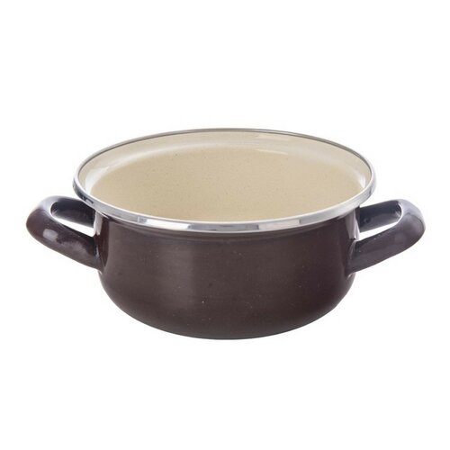 Orion Emaliowany rondel z rantem Brown, 1 l