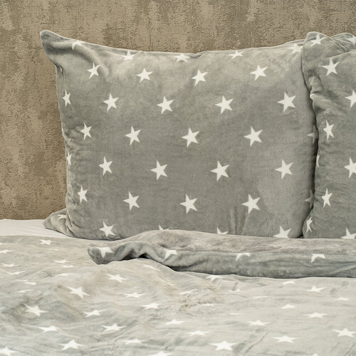 4Home Bettwäsche Mikroflanell Stars grey, 140 x 200 cm, 70 x 90 cm