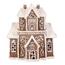 Vianočná dekorácia Perníkový domček s vežičkou, polyresin, LED, hnedá