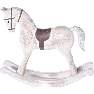 Dekoračný hojdací kôň Flavio biela, 27 cm