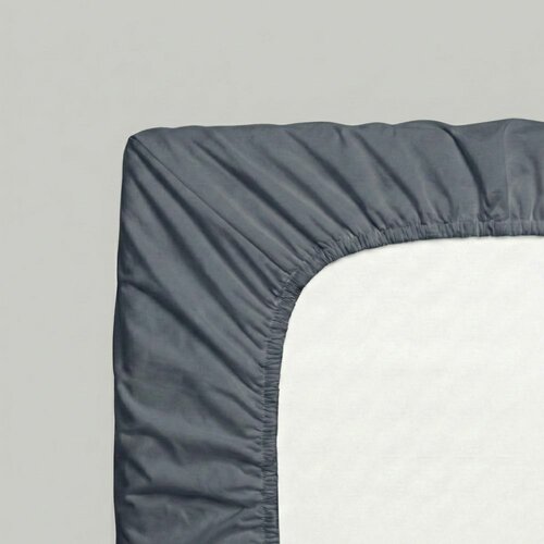 Kvalitex Cearșaf din satin cu elastic, gri închis,140 x 200 cm