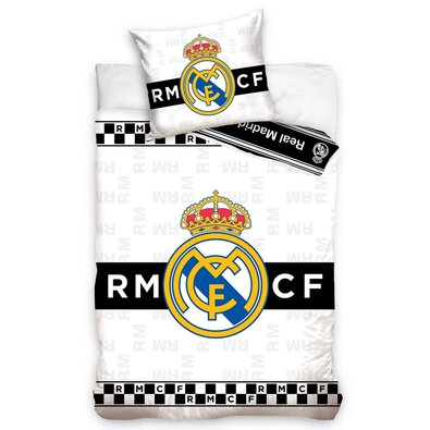 Bavlněné povlečení Real Madrid Thin Chessboard, 140 x 200 cm, 70 x 90 cm
