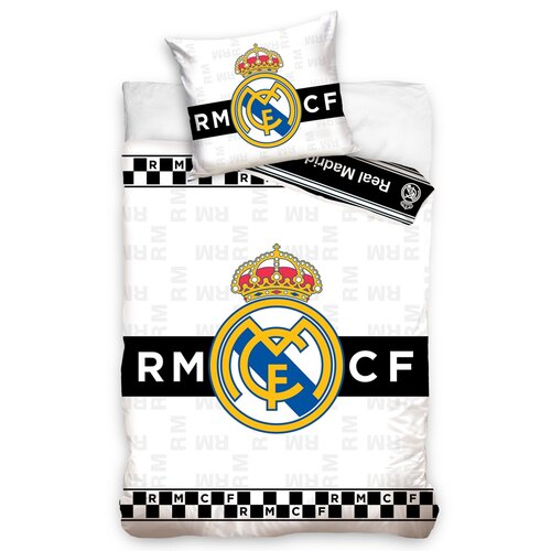 Bavlnené obliečky Real Madrid Thin Chessboard, 140 x 200 cm, 70 x 90 cm