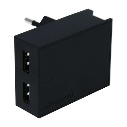 SWISSTEN Adaptér 230V/3A  2xUSB + USB-C kábel 1,2 m