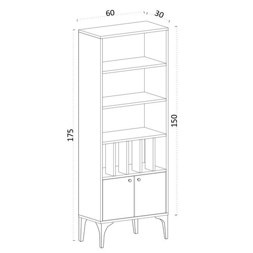 Bibliotecă Pollux Sapphire Oak