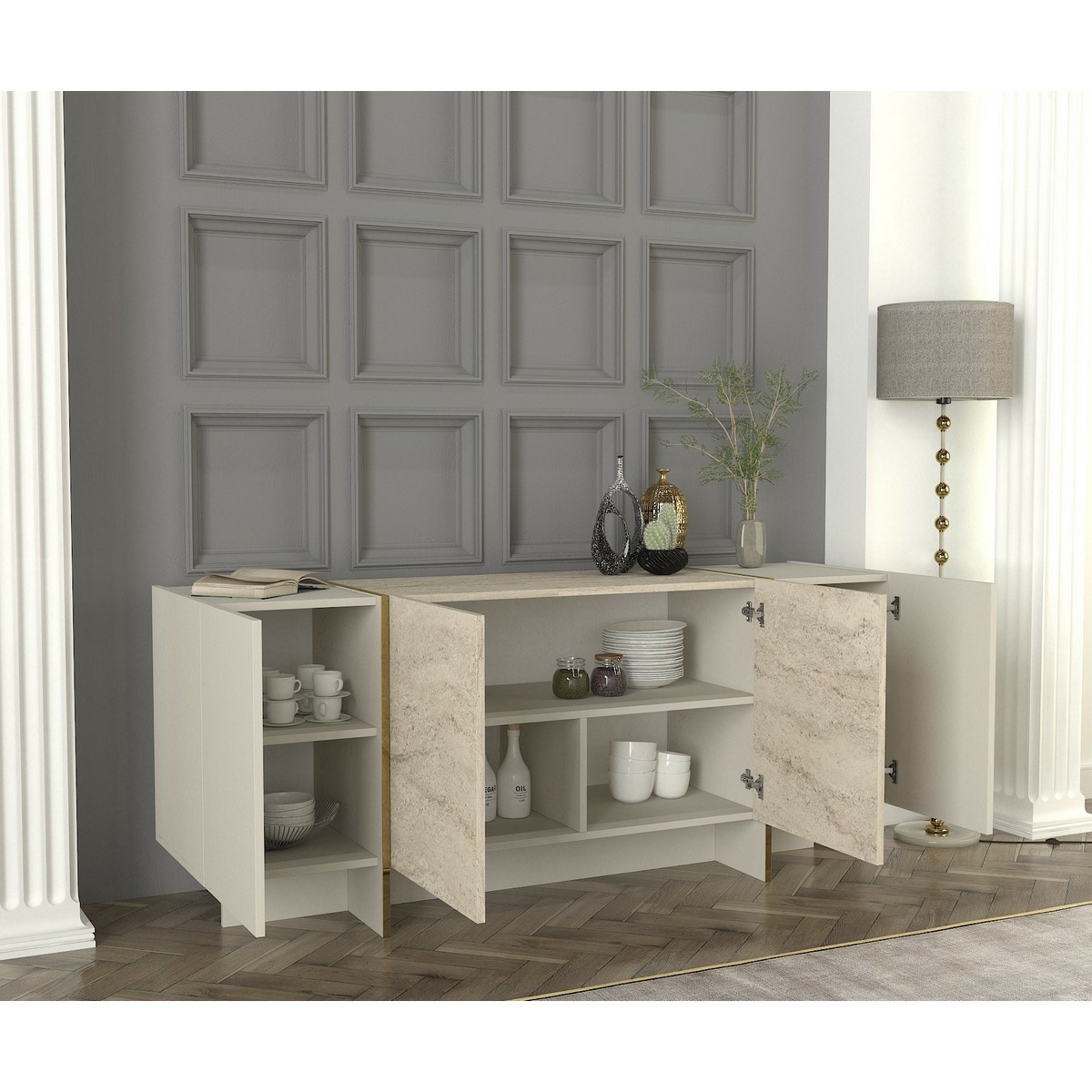 Skrinka Veyron Travertine and Sandstone