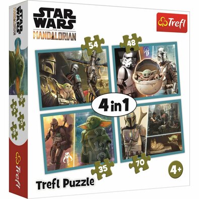 Puzzle Trefl Mandalorian si lumea lui, 4in1 35,48, 54, 70 piese