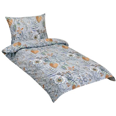 Bellatex Бавовняна постільна білизна Листя фіолетовий, 140 x 220 см, 70 x 90 см