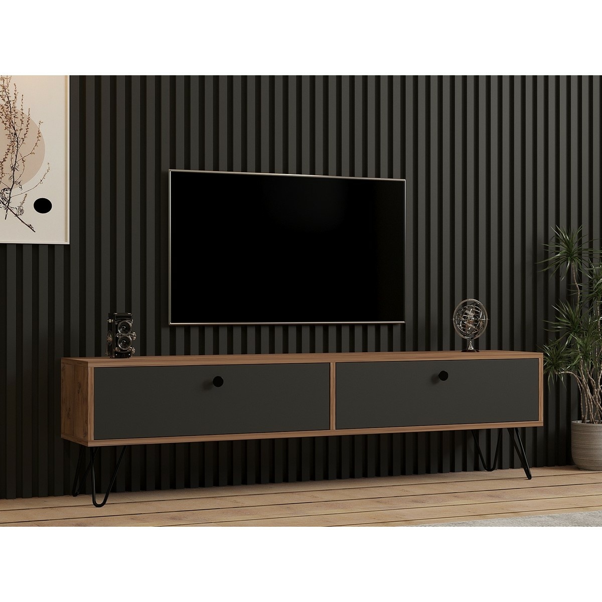 Televízny stolík Side Atlantic Pine and Black